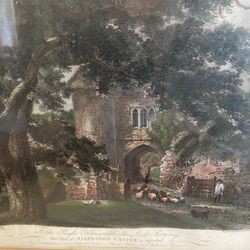 Lithography 1779 3 Framed By T. Hearne   Donnington Castle , Allington Castle , Hermitage At Warkworth