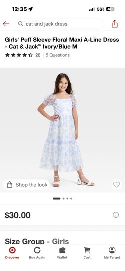 Girls Puff Sleeve Dress- Cat And Jack