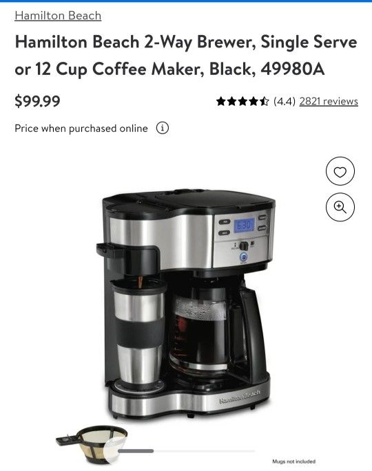 Hamilton 2 Way Brewer $40