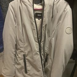 DKNY Olive/Grey Puffer Coat