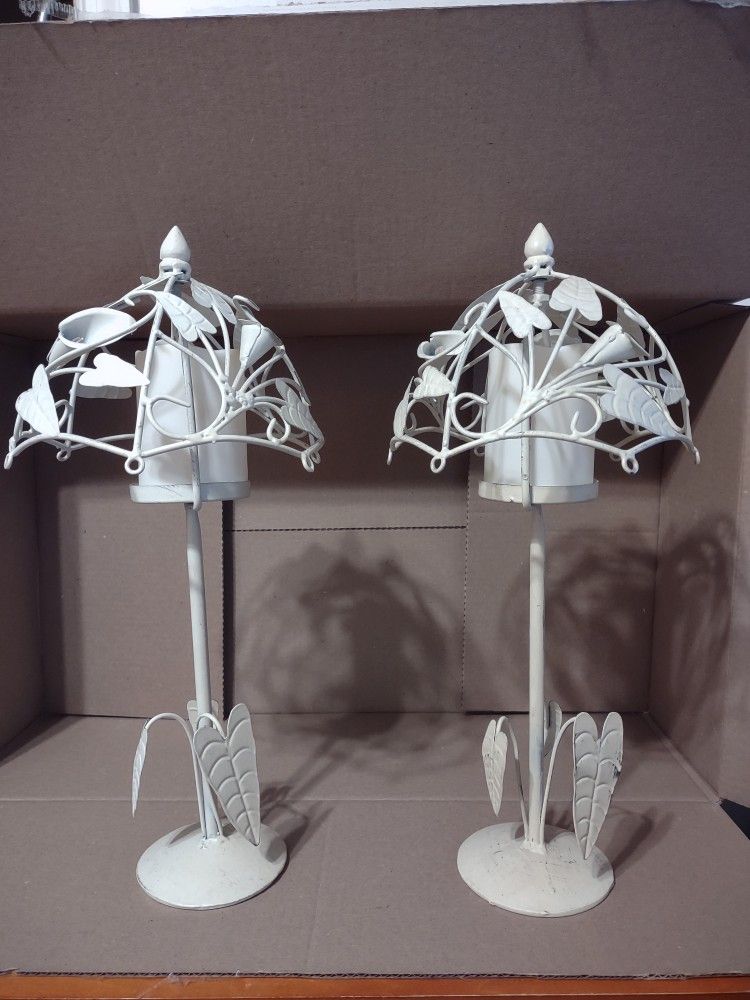 Metal "Shabby chic" Candle lamps