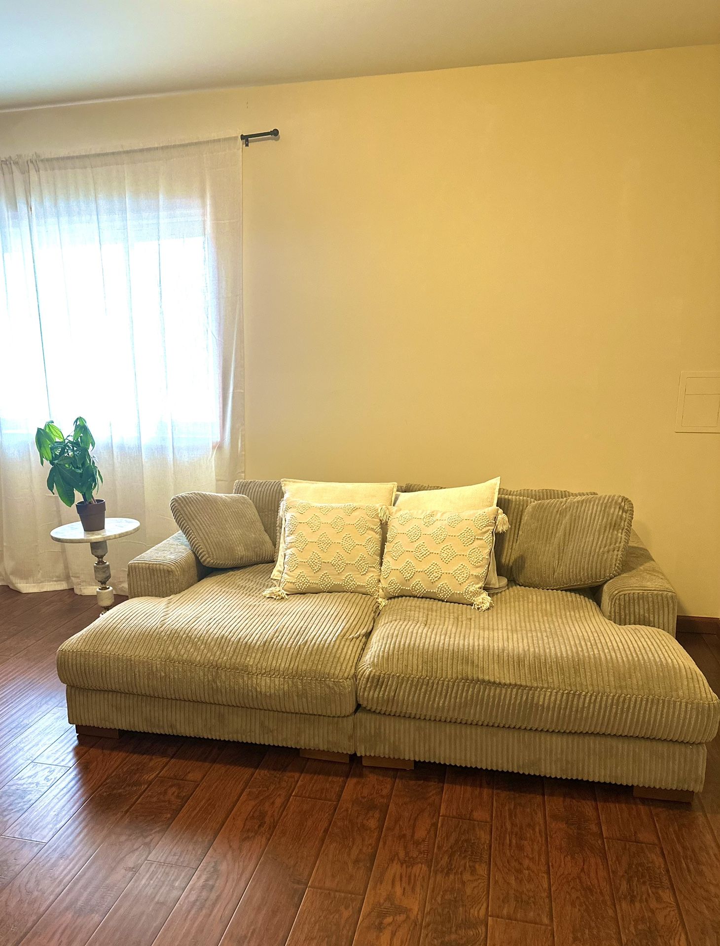 Drinel 86” Corduroy Square Arm Sofa  