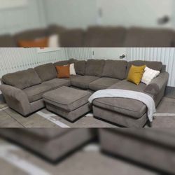 Large Gray Sectional Couch