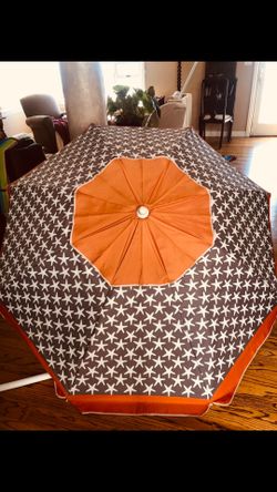 Large 7.5 foot tilted beach umbrella
