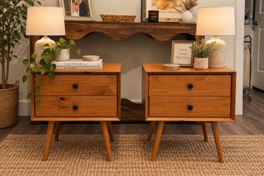 Walker Edison Wood Nightstands - Pair