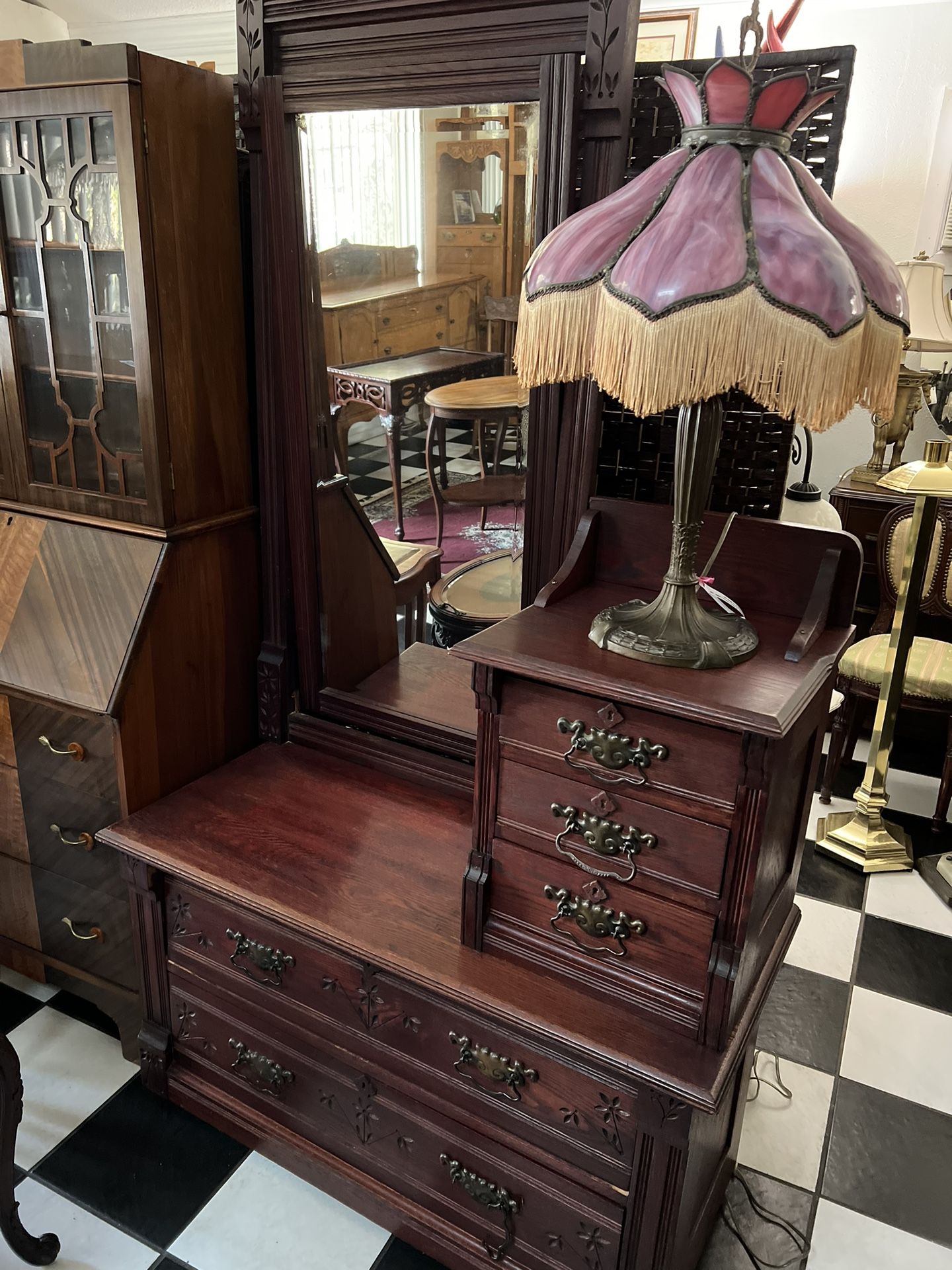 Antique 1800’s Handcrafted Ornate Dresser.