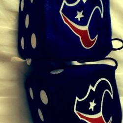 Texans Fuzzy Dice