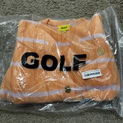 Golf Men’s Grand Logo Striped Cardigan - Orange - Large
