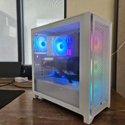 Intel Core i5 14400f + RTX 3060 Ti Sonic The Hedgehog White RGB Gaming PC Desktop Computer 