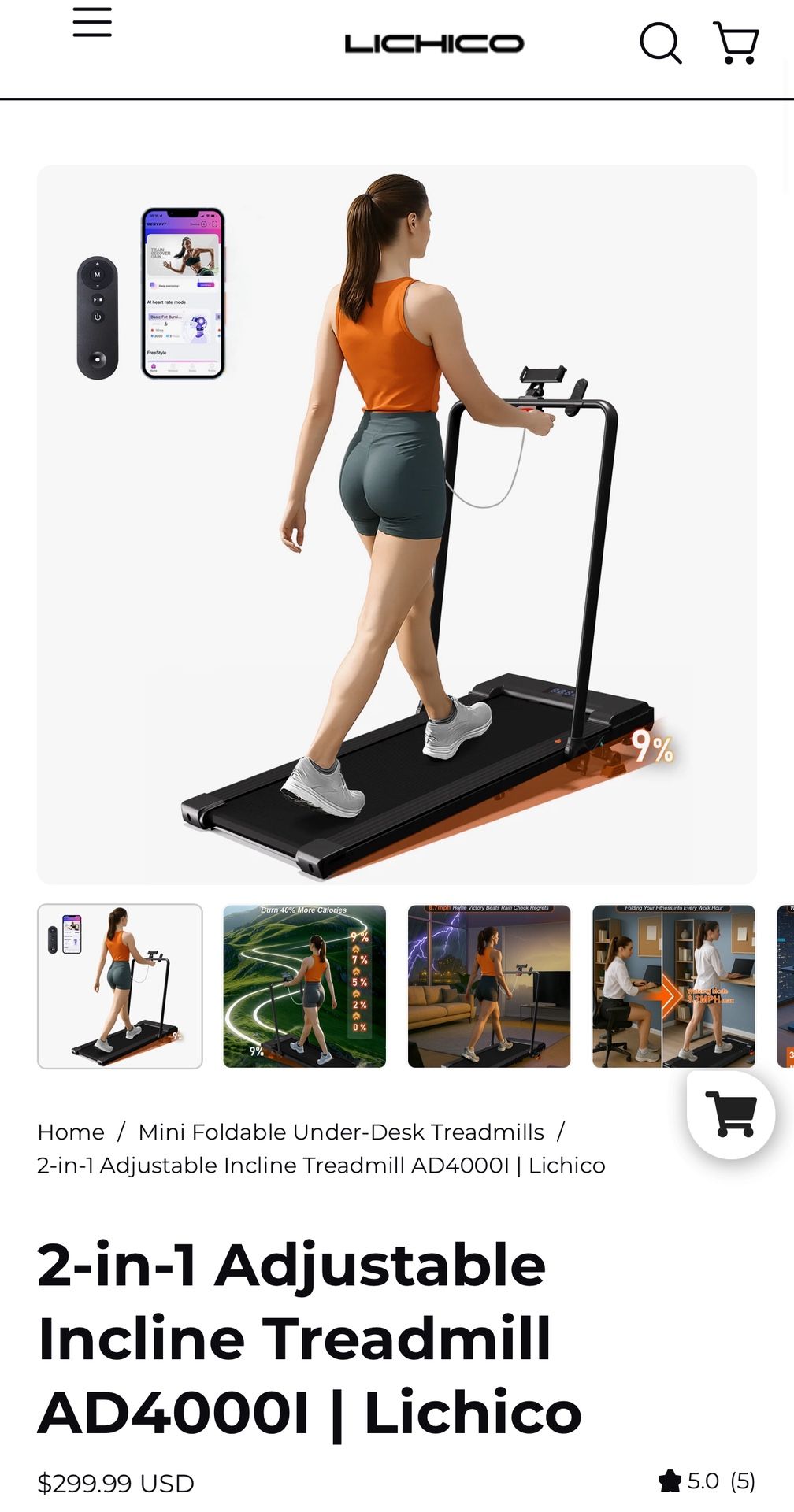 Treadmill brand New With Remote And Cell Phone Holder Adjustable Incline Folds For Storage 