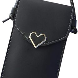 Portable Tote Bag for Women Shoulder Phone Wallet Bag Mini Crossbody Bag Womens Leather Touchable Change Bag Bag (Black, One Size
