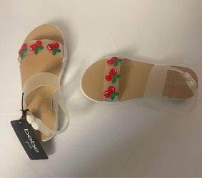 Brand new Girls clear cherry design sandals size 11/12 Kids