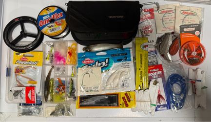 Large Fishing Tackle Lot – Lures, Hooks, Line, Soft Baits & More