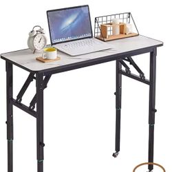 Height Adjustable Standing Desk Folding Collapsible Computer Desk, Rolling Laptop Table for Home Office