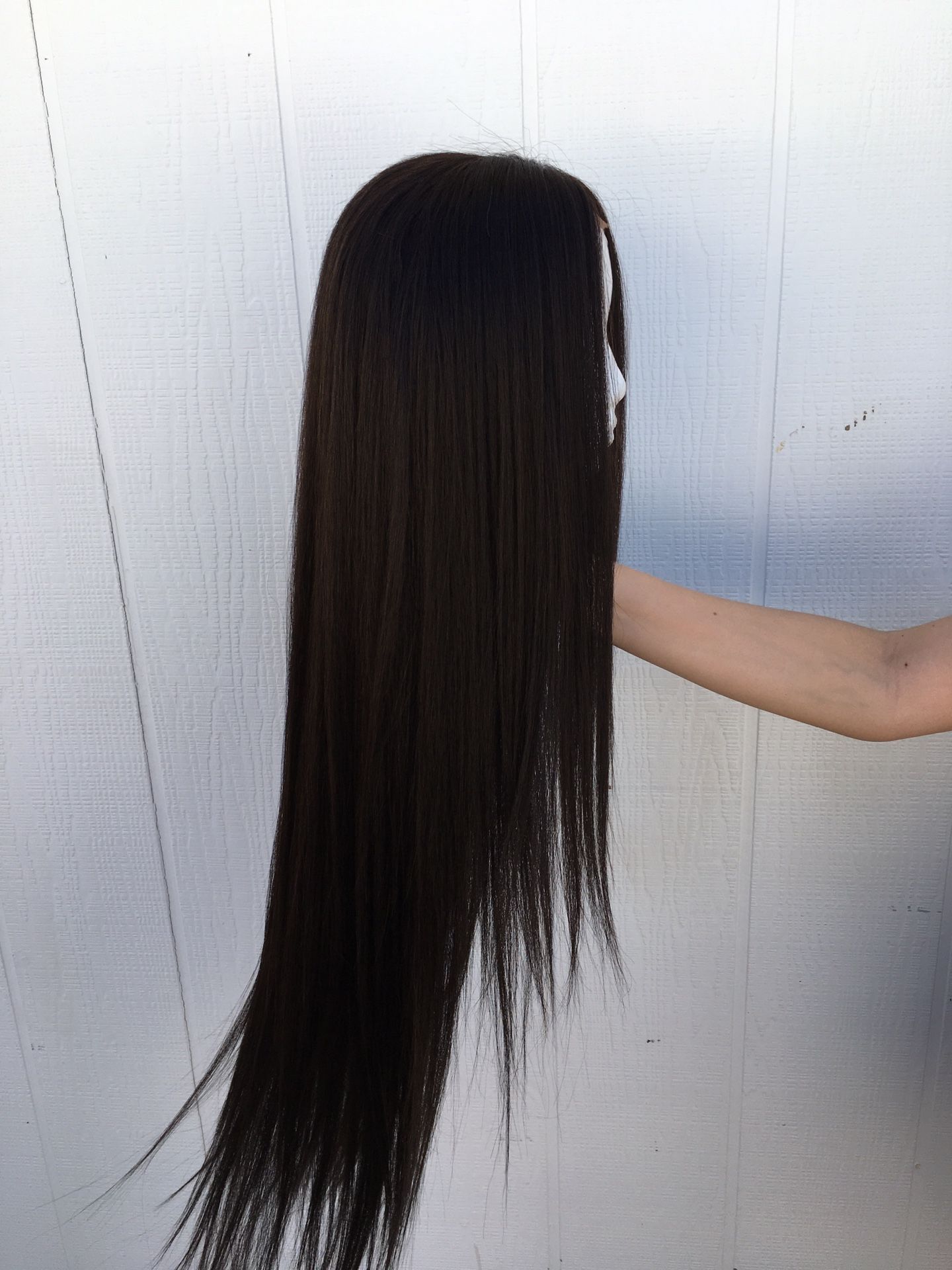 Super Long Human Hair Blend Wig w/ Lace Front + Unopened Hair care supplies