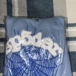 Sp5der Hoodie Sky Blue
