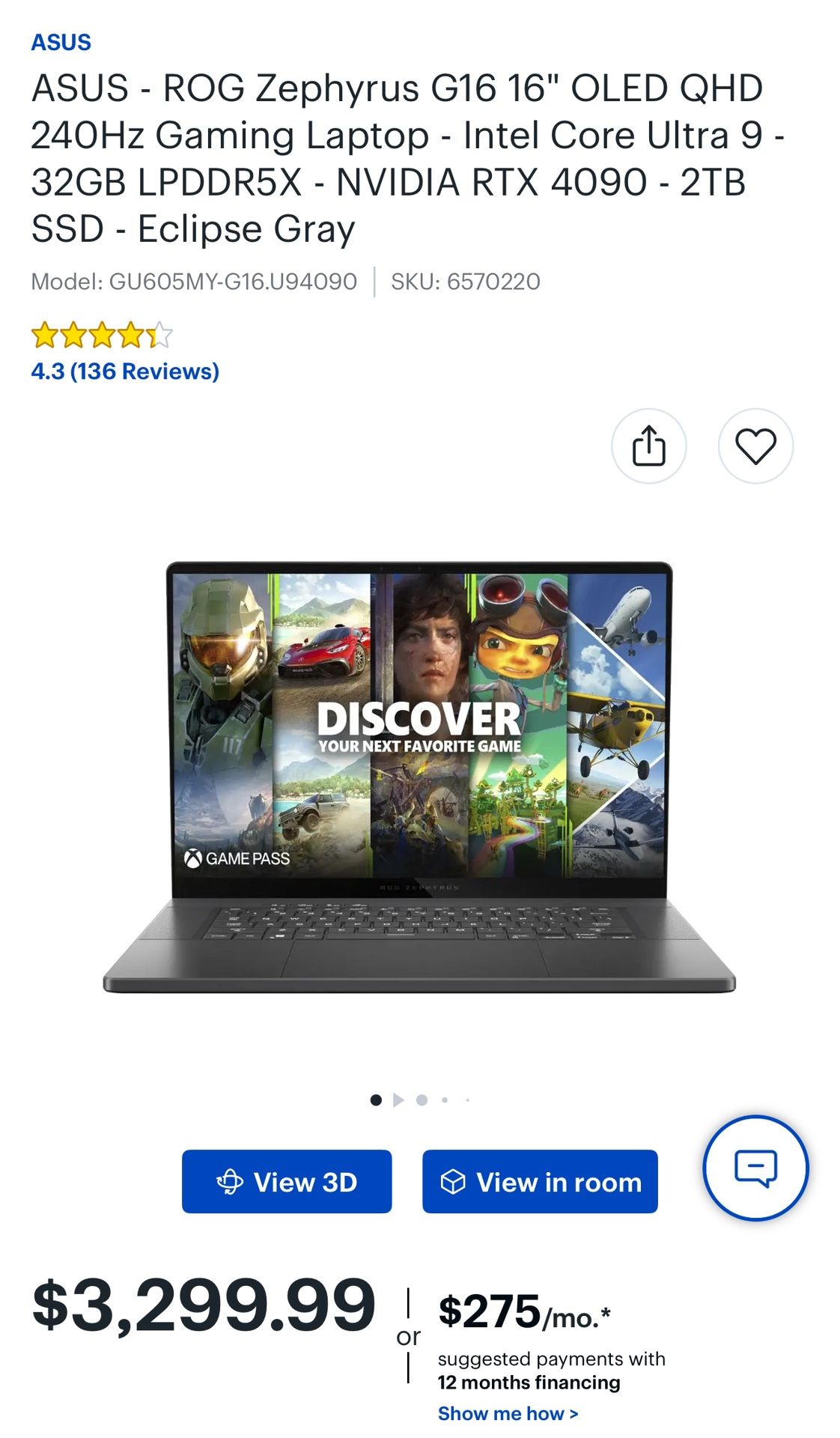 Asus ROG Zephyrus G16 (2024, Ultra 9/4090)