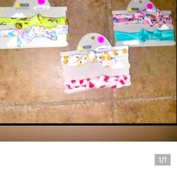 (3) 2pk baby girls headbands