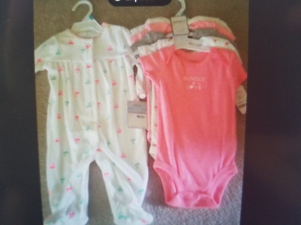 Girls 6 Month Onesies, Brand New Carters