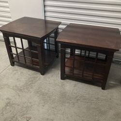 Wood end tables