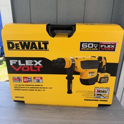 Dewalt 60V FLEXVOLT Cordless Brushless 1-7/8 in. SDS Max Rotary Hammer Kit, (2) 9.0Ah Batteries, Charger and Kit Box
