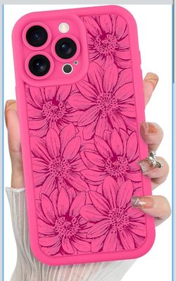 Hot Pink Floral iPhone Case 15 pro