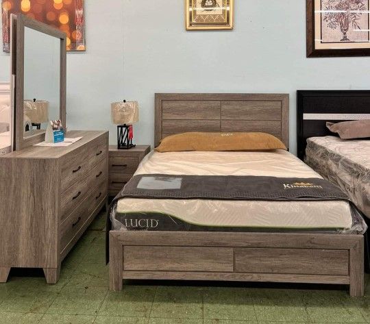 Hopkins Driftwood Platform Bedroom Set. Bed,dresser, Mirror, NightStand/ Delivery Available
