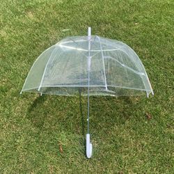 Clear Umbrellas Protect Your Wedding Party