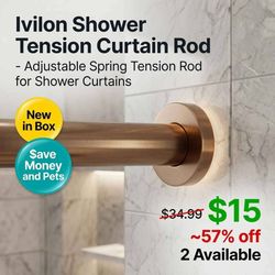 New Adjustable Shower Tension Curtain Rod
