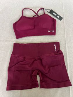 DFYNE 2-Piece Burgundy Workout Set — $60