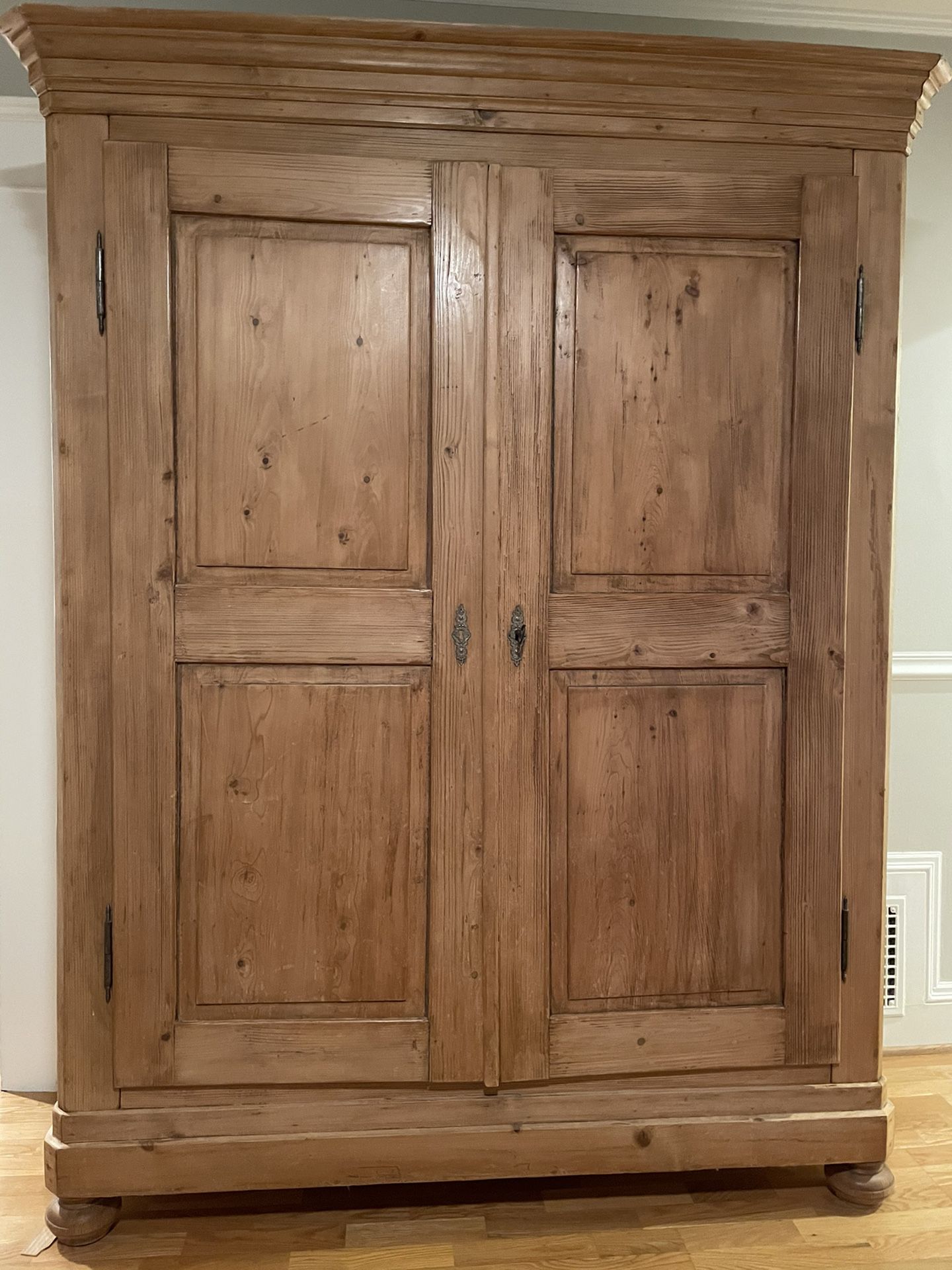 French Country Antique Pine Armoire Large