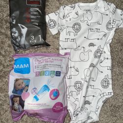 Baby Bottle,pacifier,onesie,diapers