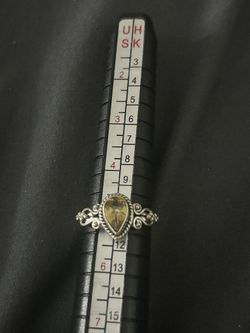 New Sterling Silver 925 And Citrine Size 5 Ring