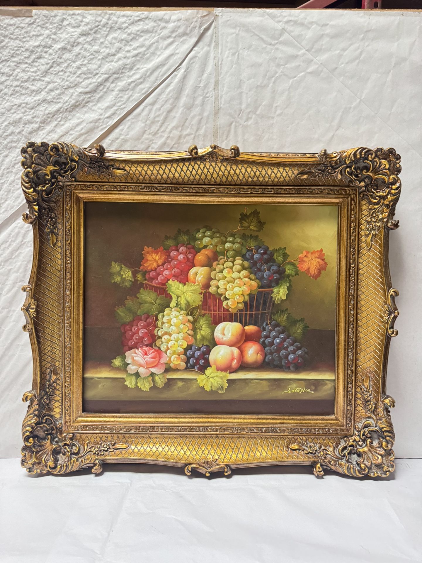 Hand-Painted Oil Painting Wooden Frame 33” x 29”
