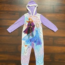 Baby Girl Clothes Little Girls Disney Fleece Frozen Elsa And Anna Pj Pajama Hooded Onesie Size 6T