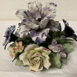 Decorative Porcelain Flower Display Accent