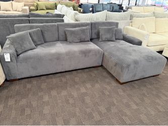 Charcoal gray comfy modern sectional
