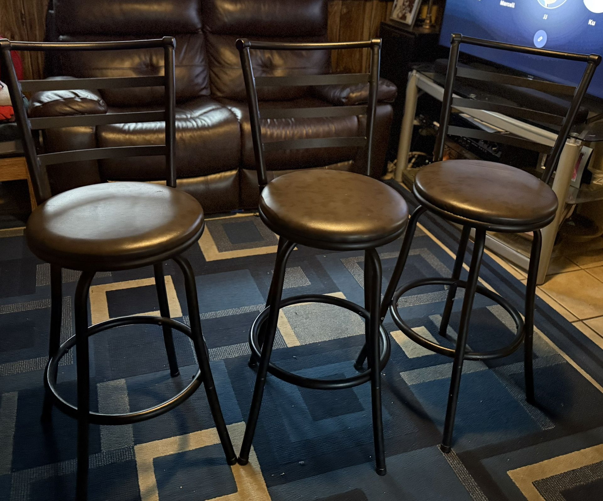 Mainstays Barstool Swivel Chairs Set Of 3