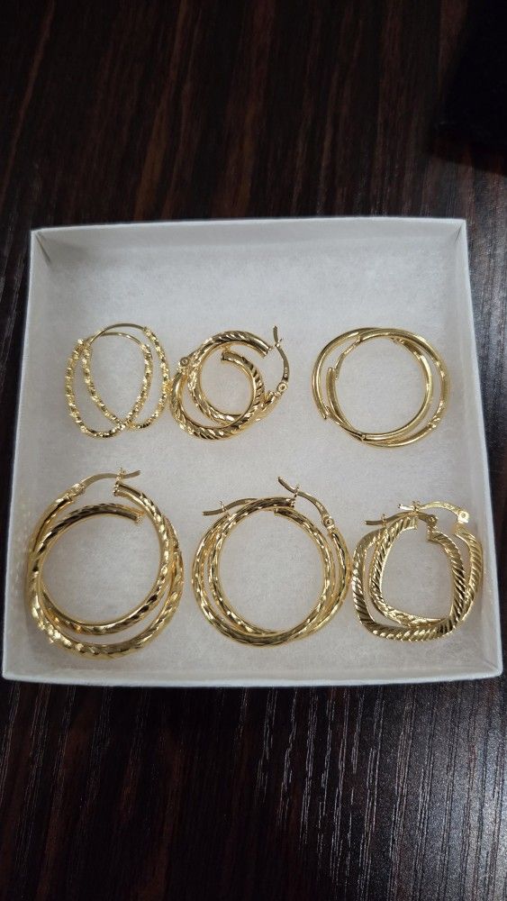 14k Gold Over Sterling Silver Earrings 