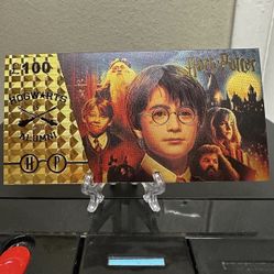 Harry Potter Hogwarts 24k Gold Foil Plated Banknote 