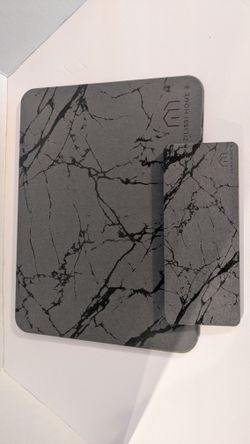 ZILISSI HOME diatomaceous earth dish drying mat set features a quick-drying, absorbent stone material with a black marble pattern. 