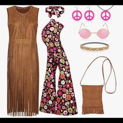 Hippie Costume Large New