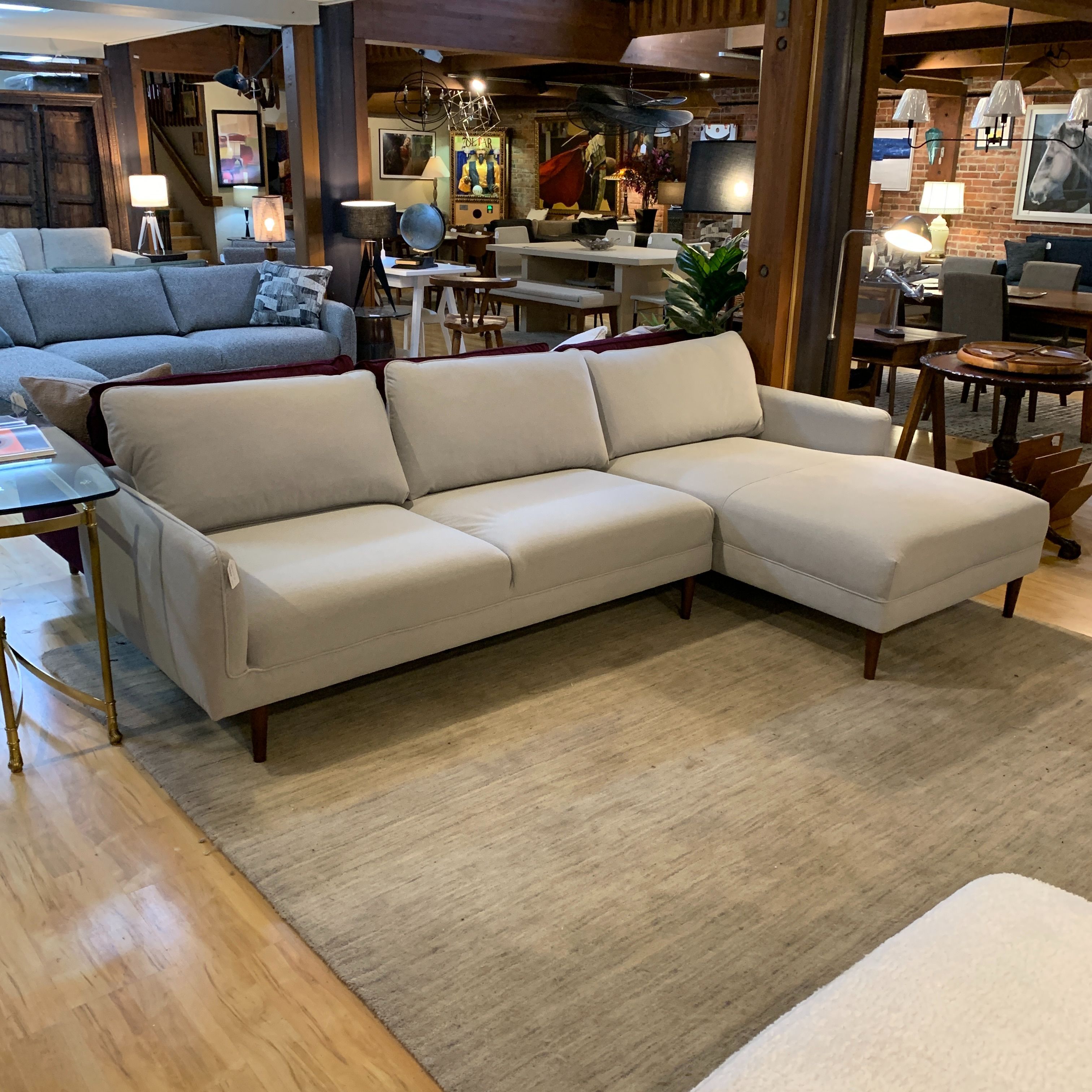  Mod Drove Grey RAF Chaise Sectional