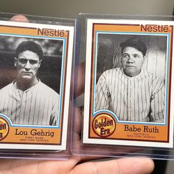 Awesome 😎!! 1987 Topps Babe Ruth And Lou Gehrig Baseball Cards !!