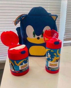 Sonic Lunch box, water bottle, food jar