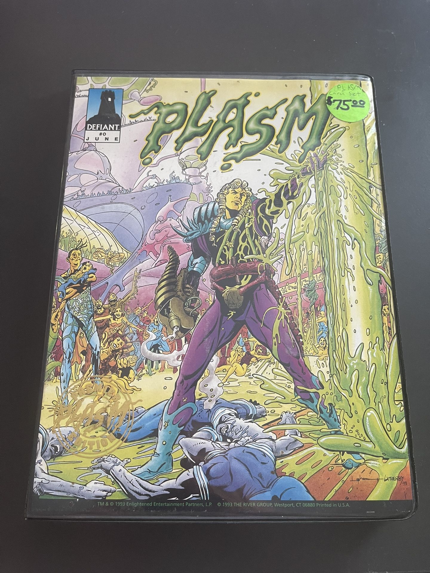 1993 DEFIANT PLASM #0 PREMIER EDTION 160 CARDS + LE COMIC + Binder VF