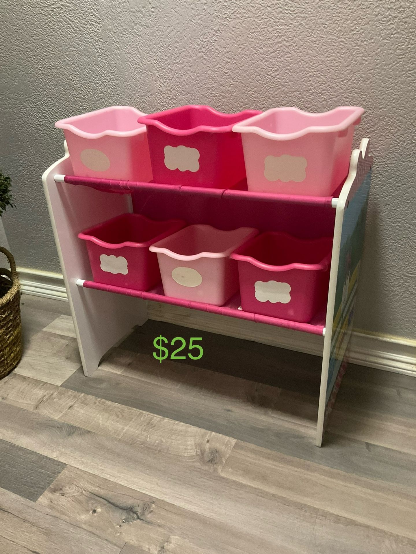 Kids Toys Storage Organizer With 6 Storage Bins$25