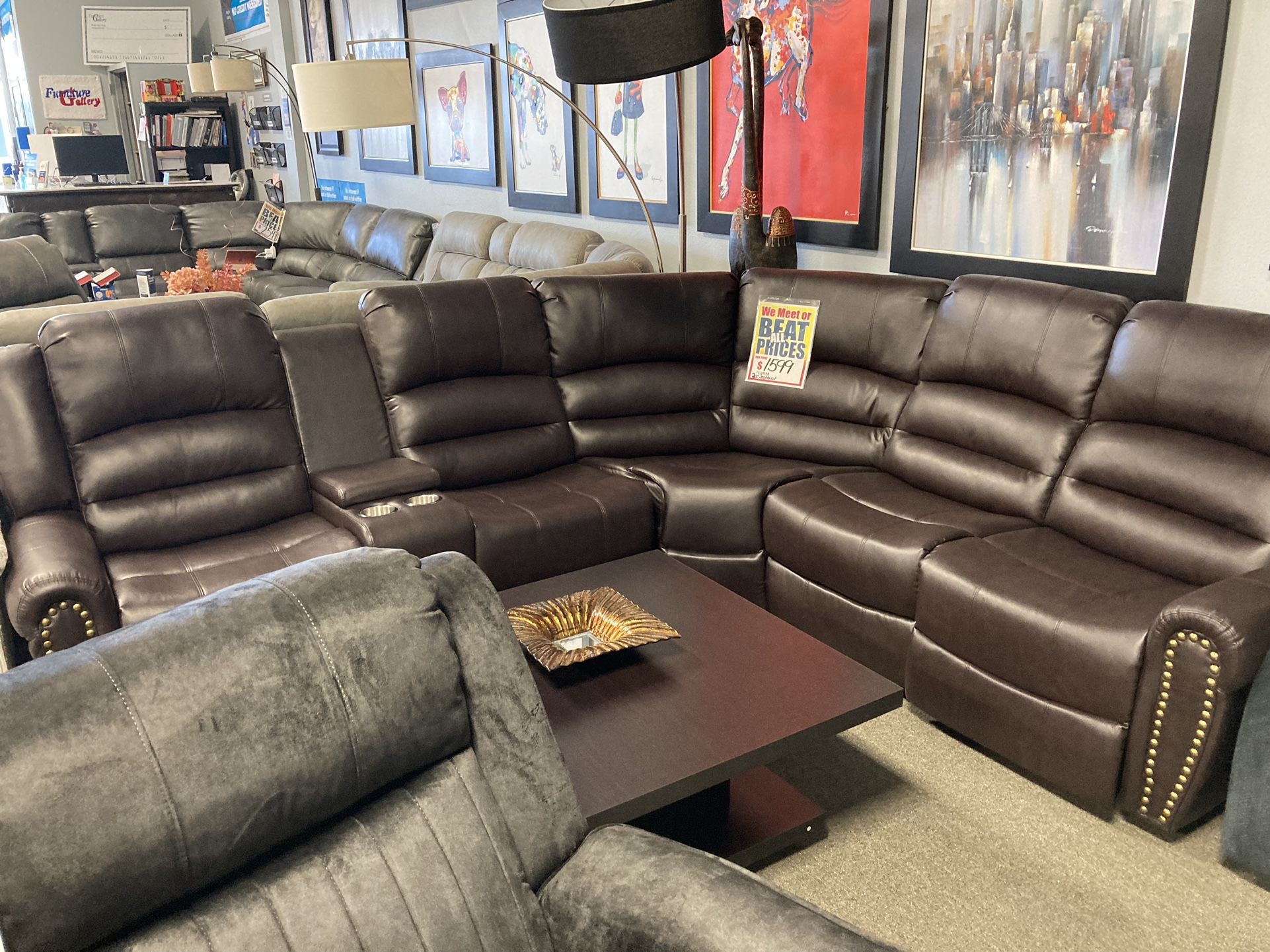 leather reclining sectional🔥🧸 $1499
