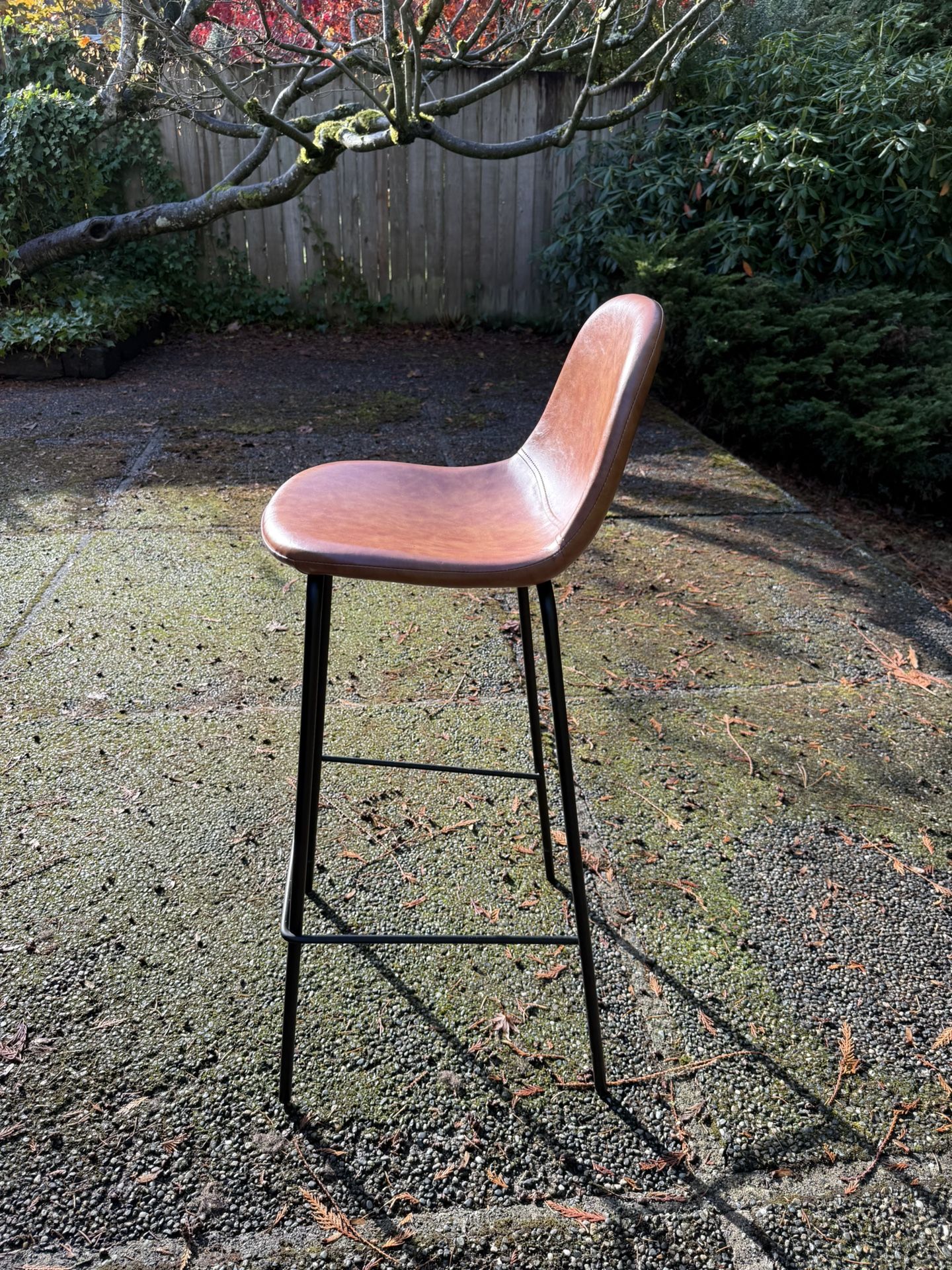 Set Of Faux Leather Bar Stools
