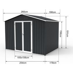 Metal garden sheds 8ftx6ft outdoor storage sheds Dark-grey